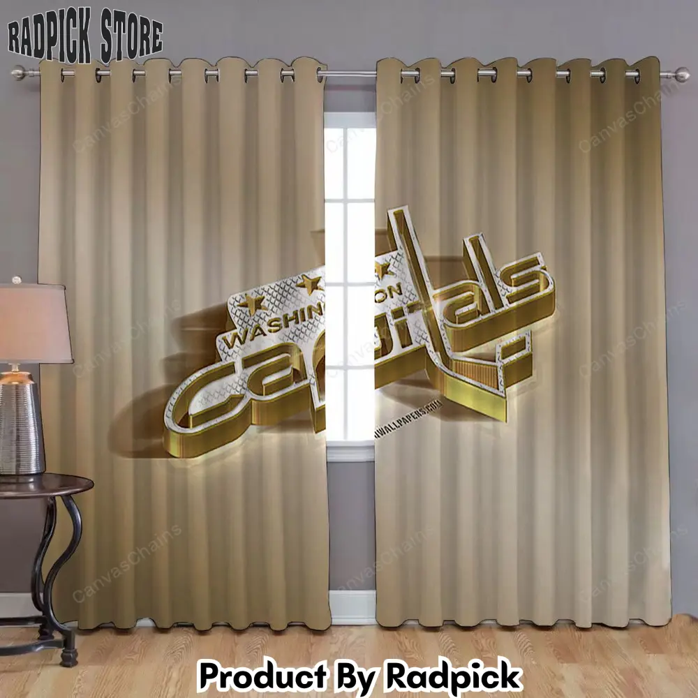 Radpick washington capitals window curtains american hockey club nhl golden silver curtains living room curtains for window rp852129